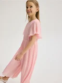 Sukienki i spódniczki dla dziewczynek - Reserved - Kombinezon z krótkim rękawem - pastelowy róż - miniaturka - grafika 1