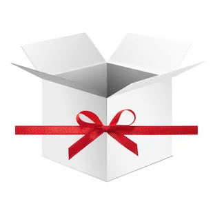 Pudełko prezentowe kartonowe białe 50x50x50 cm z dwoma satynowymi wstążkami (kolor do wyboru) - Zestawy upominkowe - miniaturka - grafika 1