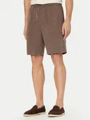 Spodenki męskie - Calvin Klein Szorty materiałowe LV04LF614G Brązowy Relaxed Fit - miniaturka - grafika 1