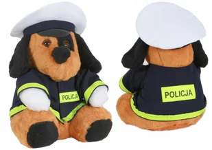 PRZYJAZNY PLUSZOWY PIES POLICJANT DROGÓWKA PREZENT do auta Policja - Akcesoria motoryzacyjne - miniaturka - grafika 1