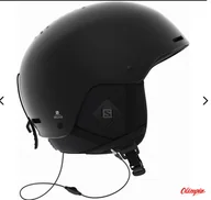 Kaski narciarskie - Kask narciarski Salomon Brigade+ Audio Black - miniaturka - grafika 1
