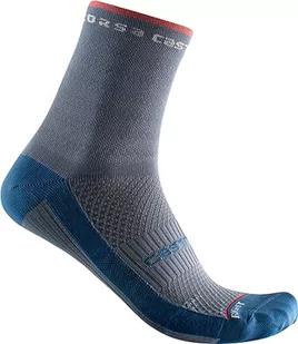 CASTELLI Damskie czerwone skarpety Corsa W 11, Light Steel Blue/Brilliant Pink, S-M - Skarpetki damskie - miniaturka - grafika 1