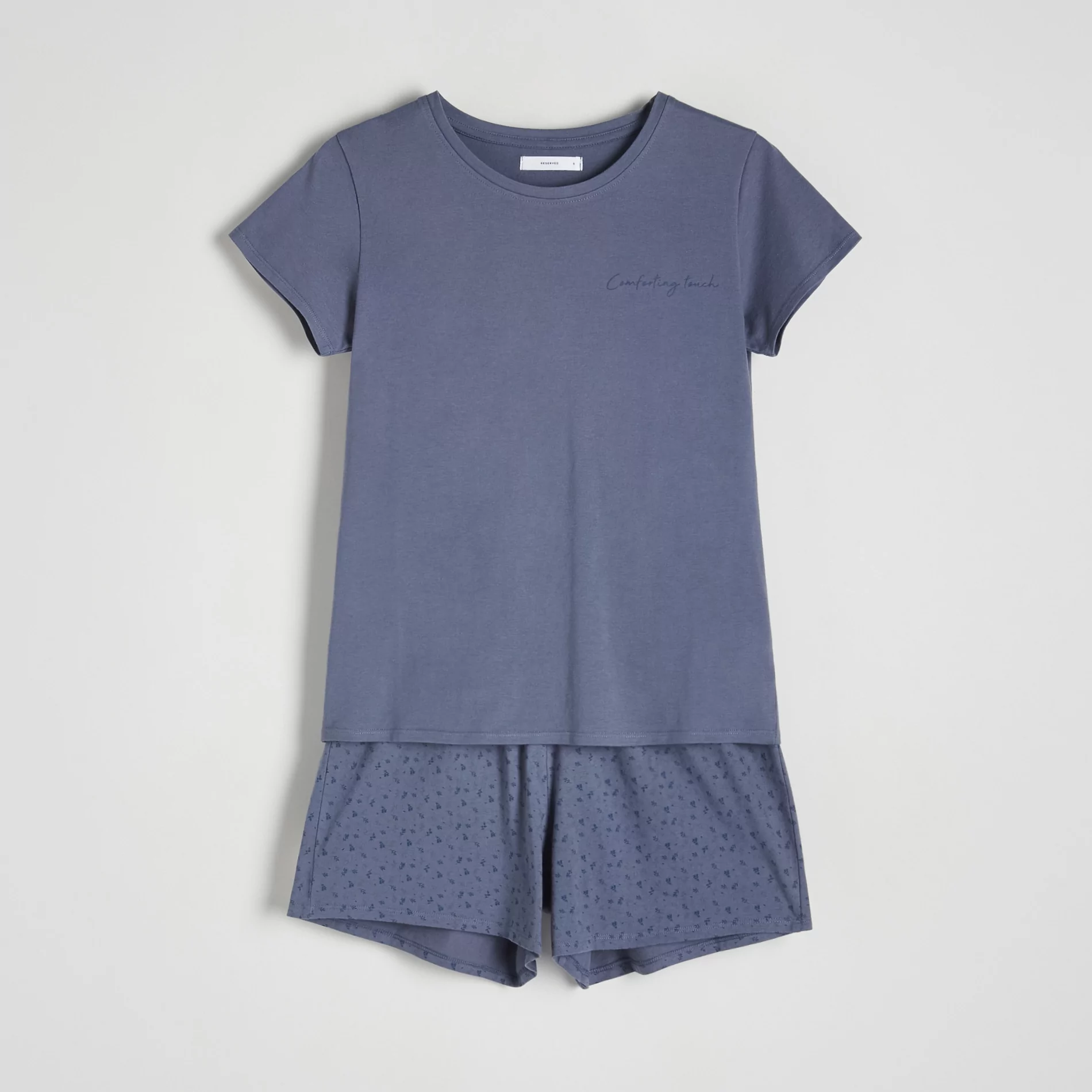 Reserved - Dwuczęściowa piżama z bawełny - Niebieski