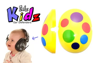 Wymienne nakładki na słuchawki ochronne, Edz Kidz - żółte w kropki - Zabezpieczenia dla dzieci - miniaturka - grafika 1