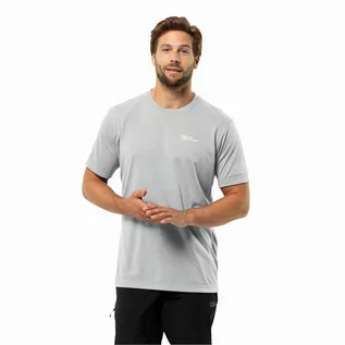 Koszulki męskie - Męski t-shirt Jack Wolfskin VONNAN S/S T M cool grey - S - grafika 1