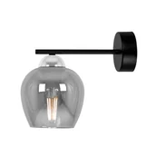 Lampy ścienne - Kinkiet ścienny z grafitowym kloszem, do sypialni K-5613 z serii NIRA - miniaturka - grafika 1