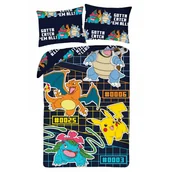 Pościel dla dzieci - Pościel 140x200 Pokemon granatowa mikrofibra - miniaturka - grafika 1