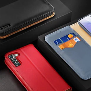 Dux Ducis Hivo skórzane etui z klapką pokrowiec ze skóry naturalnej portfel na karty i dokumenty Samsung Galaxy S22+ (S22 Plus) czerwony - Etui i futerały do telefonów - miniaturka - grafika 16