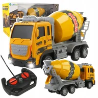 Samochody i pojazdy dla dzieci - Ciężarówka Budowlana Dla Dzieci Betoniarka Zdalna Sterowanie Led Pilot R/C Z1096 - miniaturka - grafika 1