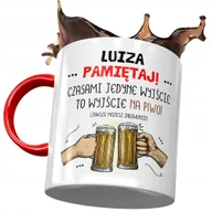 Kubki - Kubek Czerwony Dla Luizy Żony Koleżanki na Prezent z Nadrukiem ze Zdjęciem + Opakowanie na prezent (wzór 04) - miniaturka - grafika 1