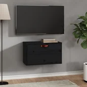 Szafki do salonu - Lumarko Szafka ścienna, czarna, 40x30x35 cm, lite drewno sosnowe - miniaturka - grafika 1