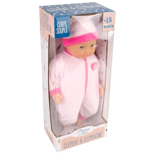 CLEMENT CLEMENTINE - Lalka - Zabawka dla Dzieci - 121134 - Różowa - Winyl - Lalka - Niemowlę - Manekin - 40 cm x 12 cm - Od 18 miesiąca życia.
