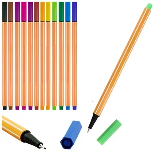 Leantoys Cienkopisy 0,4mm kolorowe 12 szt. - Cienkopisy - miniaturka - grafika 1