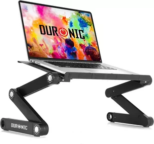 Duronic DML121 Podstawka pod laptopa stolik czarny z regulacją wysokości ? składany i przenośny | podstawka do książek | stolik śniadaniowy - Części i akcesoria do laptopów - miniaturka - grafika 1