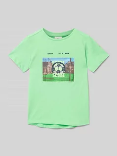 Koszulki dla dziewczynek - T-shirt z nadrukiem z motywem i napisem - grafika 1