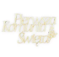 Dekoratorstwo - Napis Pierwsza Komunia Święta Dekor Drewniany do Decoupage Scrapki Sklejka - miniaturka - grafika 1