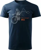 Spodnie rowerowe - Topslang Koszulka rowerowa z rowerem górskim dla rowerzysty MTB mountain bike męska granatowa REGULAR XL - miniaturka - grafika 1