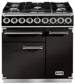 Kuchenki gazowo-elektryczne - Kuchnia gazowo-elektryczna FALCON Deluxe 90 Czarny chrom - miniaturka - grafika 1