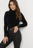 Swetry damskie - Czarny Wełniany Golf z Prążkowanej Dzianiny Xorta - miniaturka - grafika 1