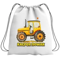 Plecaki szkolne i tornistry - Plecak Worek Traktor Żółty Traktory Szkolny Na Buty WF Obuwie Z Napisem - miniaturka - grafika 1