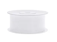 Pasmanteria - PartyDeco Tasiemka szyfonowa, biała, 38 mm / 25 m TSZF38-008 - miniaturka - grafika 1