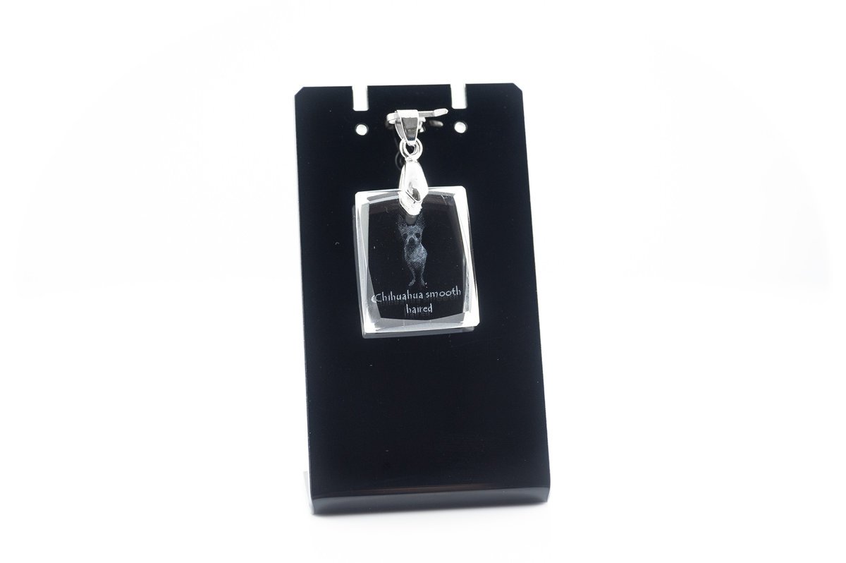 Chihuahua długowłosy wisiorek kryształowy z psem Art-Dog