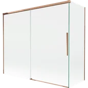 Parawany nawannowe - Mexen Rox parawan nawannowy 2-skrzydłowy rozsuwany 180 + 80 x 150 cm, transparent, różowe złoto - 8C9-180-080-60-00 - miniaturka - grafika 1