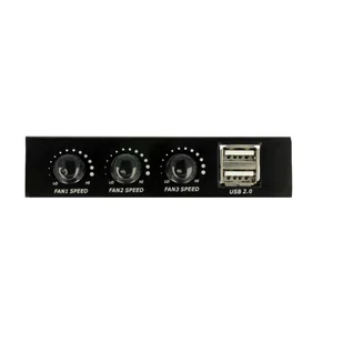 Delock Frontpanel 3.5" 2x USB 2.0 + 3x kontroler obrotów wentylatorów 62714 - Tuning komputera - akcesoria - miniaturka - grafika 2