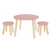 Zestawy mebli dla dzieci - Różowy zestaw dla dziewczynki stolik z taboretami P0-S43 - miniaturka - grafika 1
