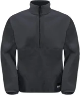 Bluzy męskie - Jack Wolfskin Osloer Fleece HZ M 1710611-6350 Czarne S - miniaturka - grafika 1