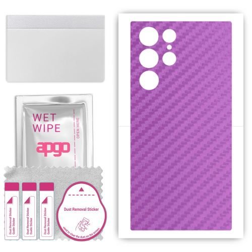 folia naklejka skórka strukturalna na TYŁ do Samsung Galaxy S24 Ultra - Carbon Fioletowy - apgo SKINS