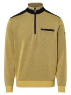 Bluzy męskie - Bugatti Męska bluza nierozpinana Mężczyźni Bawełna żółty jednolity, XXXL - miniaturka - grafika 1