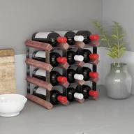 Stojaki na wino - Lumarko Stojak na 12 butelek wina, brązowy, lite drewno sosnowe - miniaturka - grafika 1