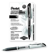 Długopisy - Pentel BL60-A EnerGel długopis żelowy z nasadką 1,0 mm, 12 sztuk, czarny - miniaturka - grafika 1