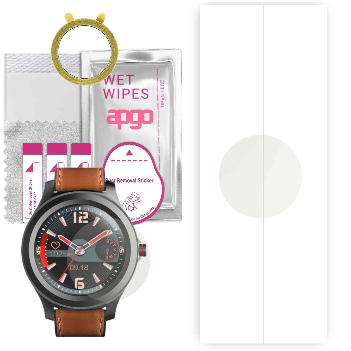 1x Folia hydrożelowa MATOWA do Bemi Rider RD1 - apgo Smartwatch Hydrogel MATTE Protection Ochrona na ekran smartwatcha