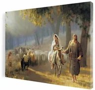 Ikony i obrazy sakralne - W drodze do Betlejem, obraz na płótnie canvas - miniaturka - grafika 1