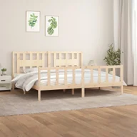 Łóżka - Rama łóżka z wezgłowiem, lite drewno sosnowe, 200x200 cm Lumarko! - miniaturka - grafika 1
