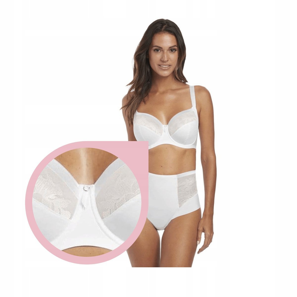 Biustonosz Fantasie Illusion biały gładki stanik miękki soft - 32F/70G