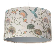 Lampy stojące - Srebrna lampa wisząca z dekoracyjnym abażurem - S385 Sonato - miniaturka - grafika 1