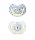 Smoczki uspokajające - Suavinex 309101-SMOCZEK FIZJOLOGICZNY SX PRO 6-18M 2SZT ŚWIECĄCY NIEBIESKI WILD&FREE - miniaturka - grafika 1