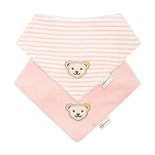 Steiff Unisex Baby Basic chusta na szyję, 2 sztuki w opakowaniu GOTS, Silver Pink, jeden rozmiar - Akcesoria i dodatki do ubrań dla dzieci - miniaturka - grafika 1