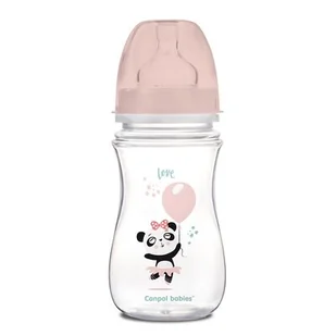 Canpol Babies Babies Butelka szeroka antykolkowa Easy Start Exotic Animals Róż 240ml - Butelki dla niemowląt - miniaturka - grafika 1