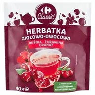 Herbata - Carrefour Classic Herbatka ziołowo-owocowa wiśnia-żurawina-granat 80 g (40 x 2 g) - miniaturka - grafika 1