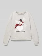 Bluzy dla dziewczynek - Bluza o kroju regular fit z mieszanki bawełny i wiskozy ‘YDA LIFE XMAS’ - miniaturka - grafika 1