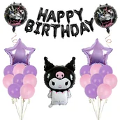 Balony i akcesoria - Zestaw balonów urodzinowych Kuromi Sanrio, Hello Kitty - miniaturka - grafika 1