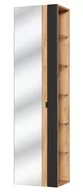 Szafki łazienkowe - Wysoka szafka z lustrem Capri Cosmos 803 - Dąb Kraft Złoty/Czarny Mat - miniaturka - grafika 1