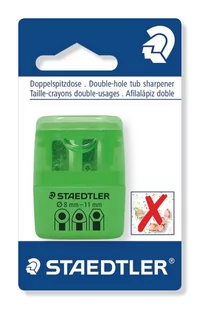 STAEDTLER TEN Temperówka podwójna z pojemnikiem plast.ziel-neon512 60f50bk - Przybory szkolne - miniaturka - grafika 1