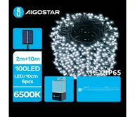 Lampy ogrodowe - Aigostar - LED Solarny łańcuch bożonarodzeniowy 100xLED/8 funkcji 12m IP65 zimny biały - miniaturka - grafika 1