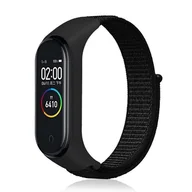 Akcesoria do smartwatchy - Opaska Pasek Bransoleta Nylon Xiaomi Mi Band 3 / 4 Czarna - miniaturka - grafika 1