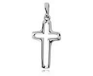 Biżuteria religijna - Valerio.pl Srebrny krzyżyk krzyż gładki polerowany połysk srebro 925 KKS0022 KKS0022 - miniaturka - grafika 1